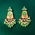 Indo Western Mother Of Pearl Earring With Mehndi Plating || 111622