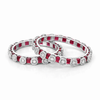 Cz Classic Bangles With Rhodium Plating (2x6) || 435806