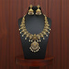 Antique South Indian Necklace Set With Matte Gold Plating || 229161