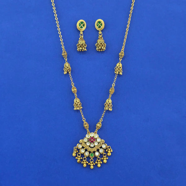 Antique Classic Pendant Set With Gold Plating || 230013