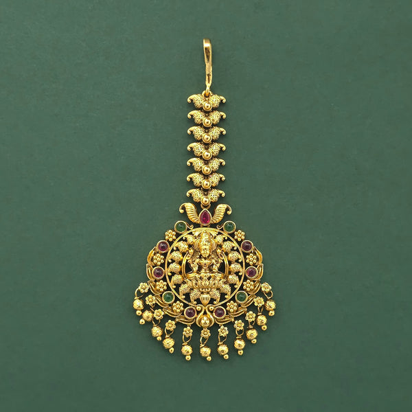 Antique Temple Tikka With Matte Gold Plating ||230126