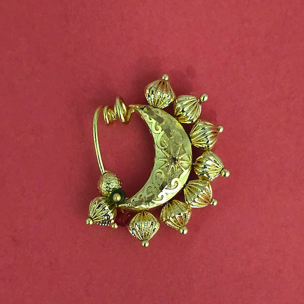 Antique Moti Nose Ring With Gold Plating || 230141