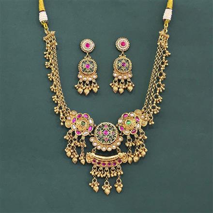 Antique Classic Necklace With Matte Gold Plating || 230633
