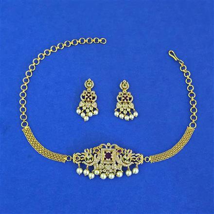 Antique Choker Necklace With Gold Plating || 230682