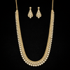 Cz Long Necklace Set With 2 Tone Rhodium Plating || 442506