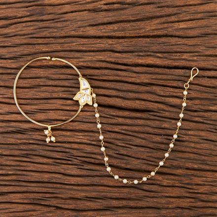 Kundan Pressing Nose Ring With Gold Plating || 301776