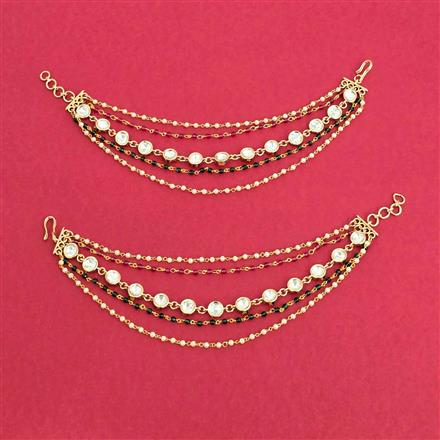Kundan Pearl Ear Chain With Gold Plating || 302282