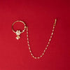 Kundan Moti Nose Ring With Gold Plating || 302848