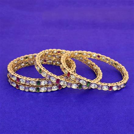 Kundan Classic Bangles With Gold Plating (2x8 ) || 303114