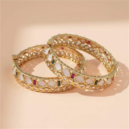 Kundan Openable Bangles With Carat Gold Plating (2x6) || 303365