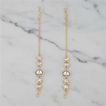 Kundan Classic Ear Chain With Carat Gold Plating || 303448