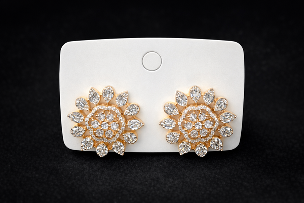 Cz Tops With Carat 2 Tone Rhodium Plating || 438598