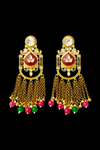 Indo Western Pearl Earring With Mehndi Plating || 112779