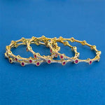 Cz Classic Bangles With 2 Tone Plating (2x6) || 440450