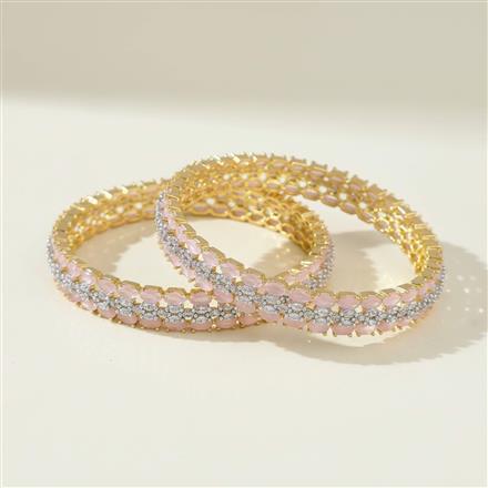 Cz Classic Bangles With 2 Tone Plating (2X6) || 440996