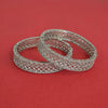 Cz Openable Bangles With Rhodium Plating (2x6) || 442179