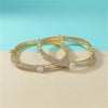 Cz Classic Bangles With 2 Tone Plating (2x6) || 442885
