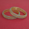 Cz Classic Bangles With 2 Tone Plating - (2x8) || 442888