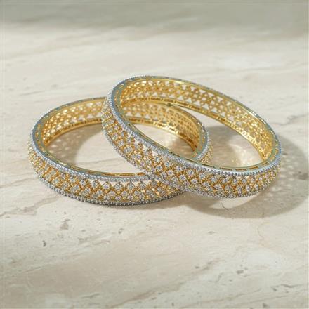 Cz Classic Bangles With 2 Tone Plating - (2x8) || 442888
