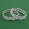 Cubic Zirconia Openable Bangles With Rhodium Plating (2x6) || 443030