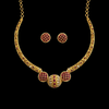 Antique Classic Necklace Set With Matte Gold Plating || 230125
