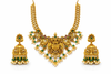 Antique South Indian Necklace Set With Matte Gold Plating || 230276