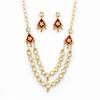 Antique 2 Line Necklace With Matte Gold Plating || 230681