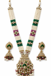 Antique Bandhai Pendant Set With Mehndi Plating || 230720