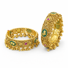 Antique Openable Bangles With Matte Gold Plating (2x6) || 229954