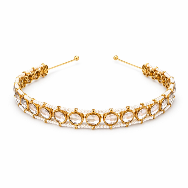 Indo Western Classic Hair Band With Mehndi Plating || 111343