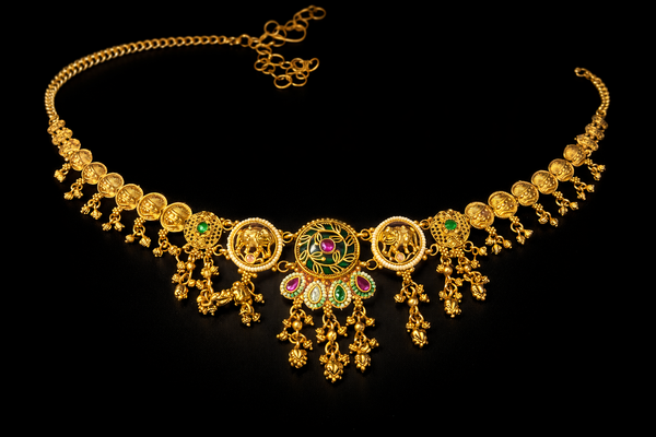 Antique Moti Belt With Matte Gold Plating || 230632