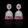 Cz Classic Jhumki With Rhodium Plating || 438241