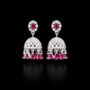Cz Jhumki With Rhodium Plating || 438593
