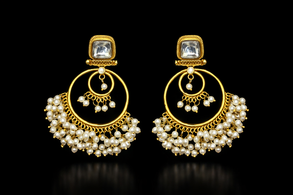 Indo Western Classic Earring With Mehndi Plating || 112397