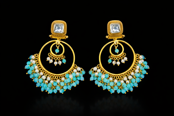 Indo Western Classic Earring With Mehndi Plating || 112397