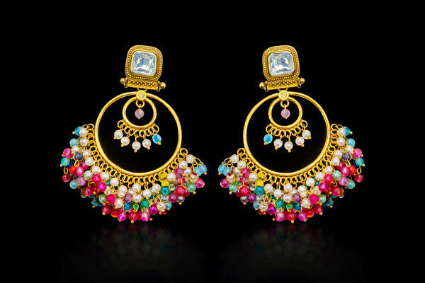 Indo Western Classic Earring With Mehndi Plating || 112397
