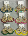 Indo Western Chand Earring With Mehndi Plating || 111345