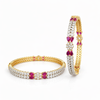 Cz Classic Bangles With 2 Tone Plating - (2x6) || 442185