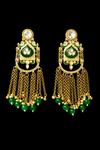 Indo Western Pearl Earring With Mehndi Plating || 112779