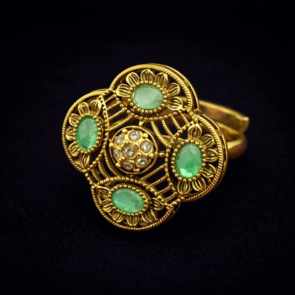 Antique Adjustable Ring With Gold Plating || 227463