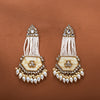 Indo Western Mother Of Pearl Earring With Mehndi Plating || 111802