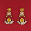 Indo Western Mother Of Pearl Earring With Mehndi Plating || 111986
