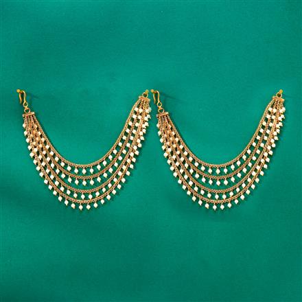 Antique Moti Ear Chain With Gold Plating || 224459