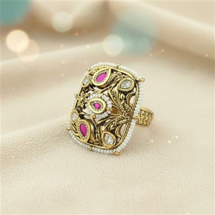 Antique Adjustable Ring With Gold Plating || 228237