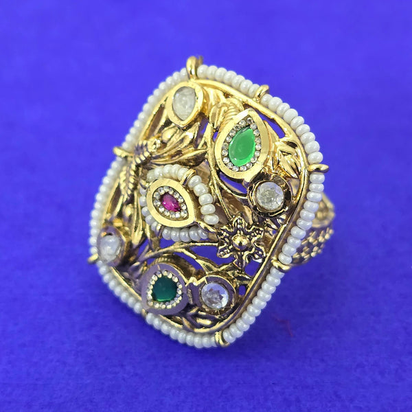 Antique Adjustable Ring With Gold Plating || 228237