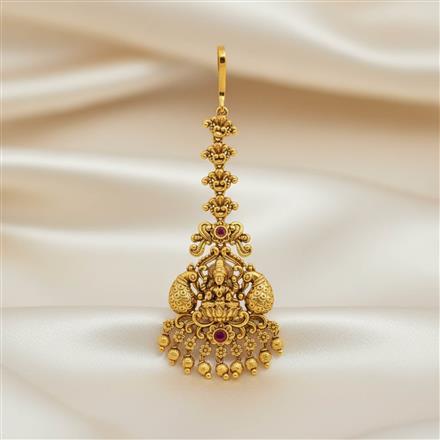 Antique Temple Tikka With Matte Gold Plating || 229885