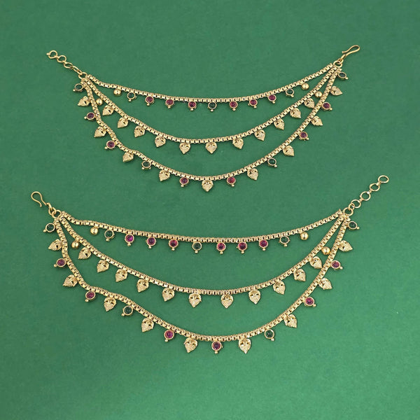 Antique Classic Ear Chain With Matte Gold Plating || 230244