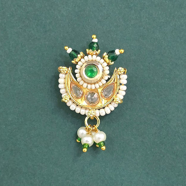 Antique Moti Nose Ring With Gold Plating || 230339