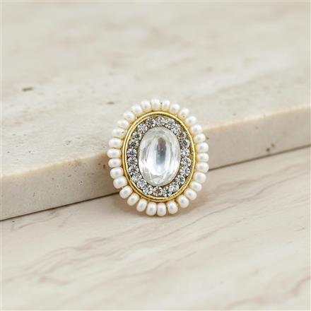 Antique Moti Nose Ring With Gold Plating || 230344