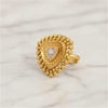 Antique Adjustable Ring With Matte Gold Plating || 230360